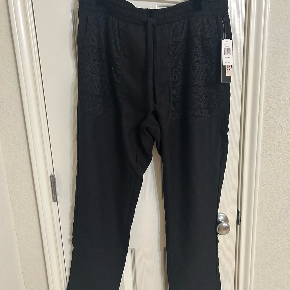 Black Straight Leg Trousers with Flat Front Design